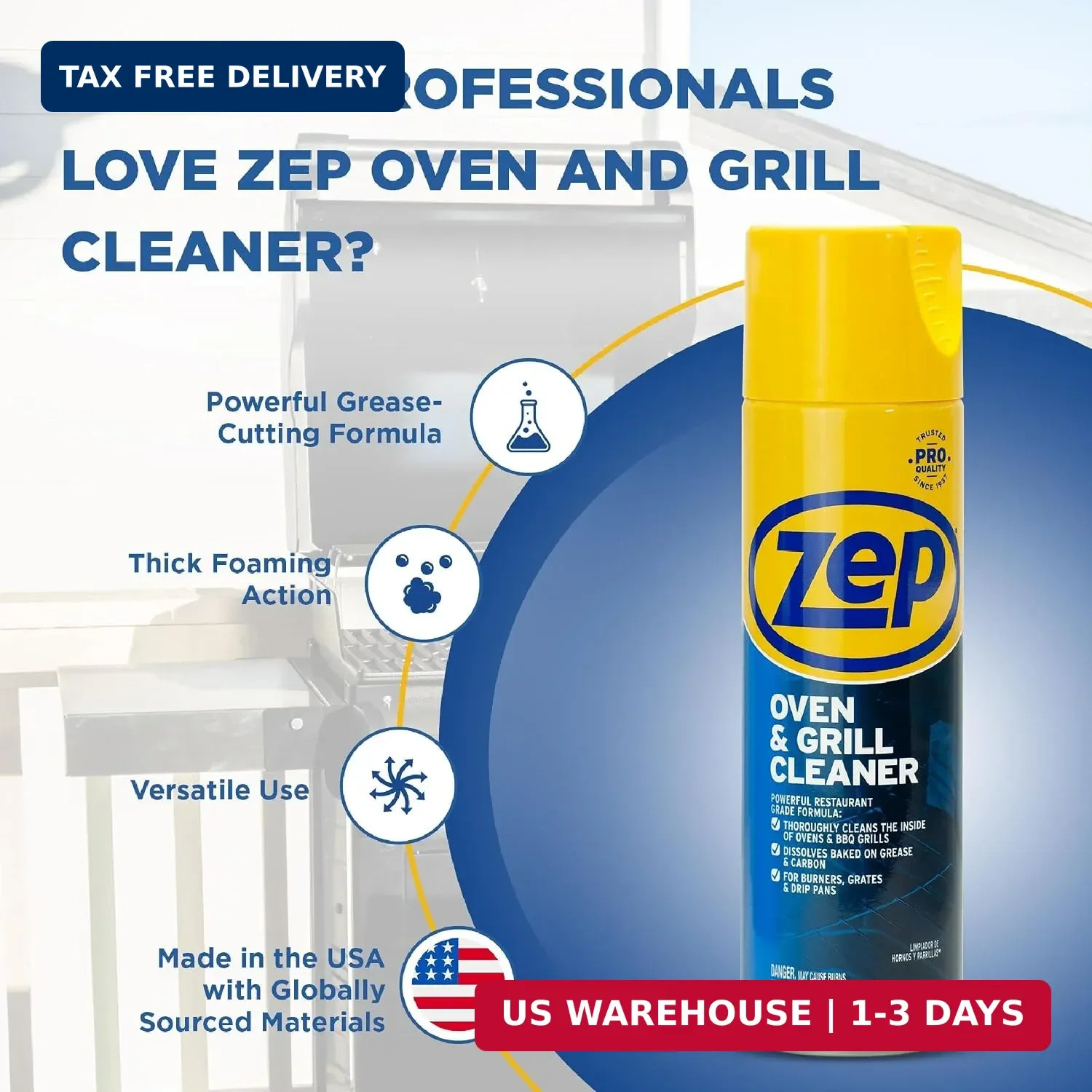 Zep Heavy-Duty Oven and Grill Cleaner – 19 oz (Case of 2) ZUOVGR19 – Dissolves G
