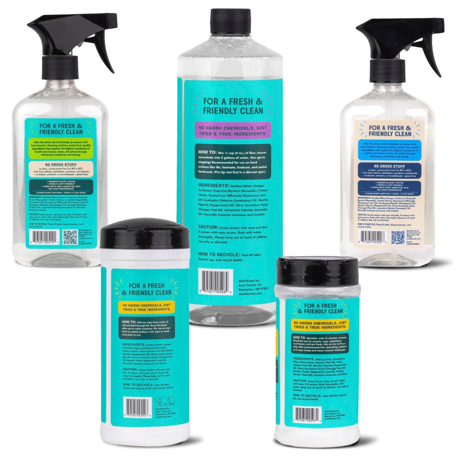 Whole Home Cleaning Bundle – All Purpose Spray, Floor Cleaner, Glass Cleaner, Wi