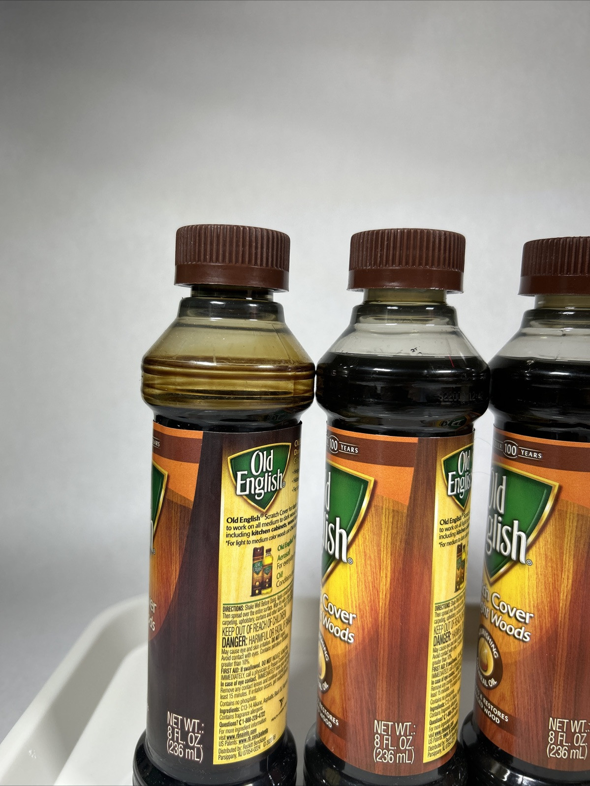 (5) Old English Scratch Cover Light Wood Polish ~ 4 New 8 oz per Bottle