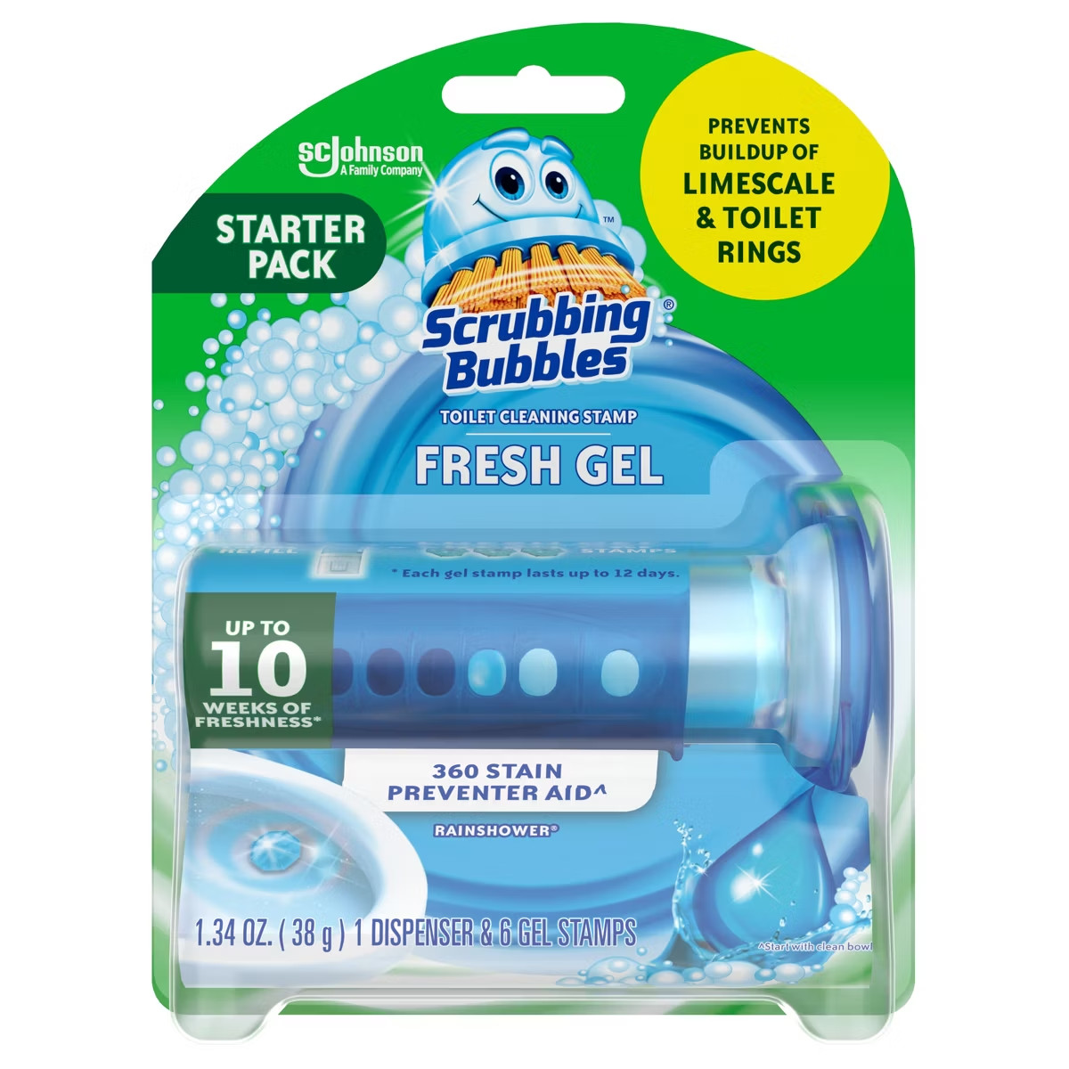 Scrubbing Bubbles Fresh Gel Toilet Bowl Cleaner Stamps – Rainshower – 6ct: Parab