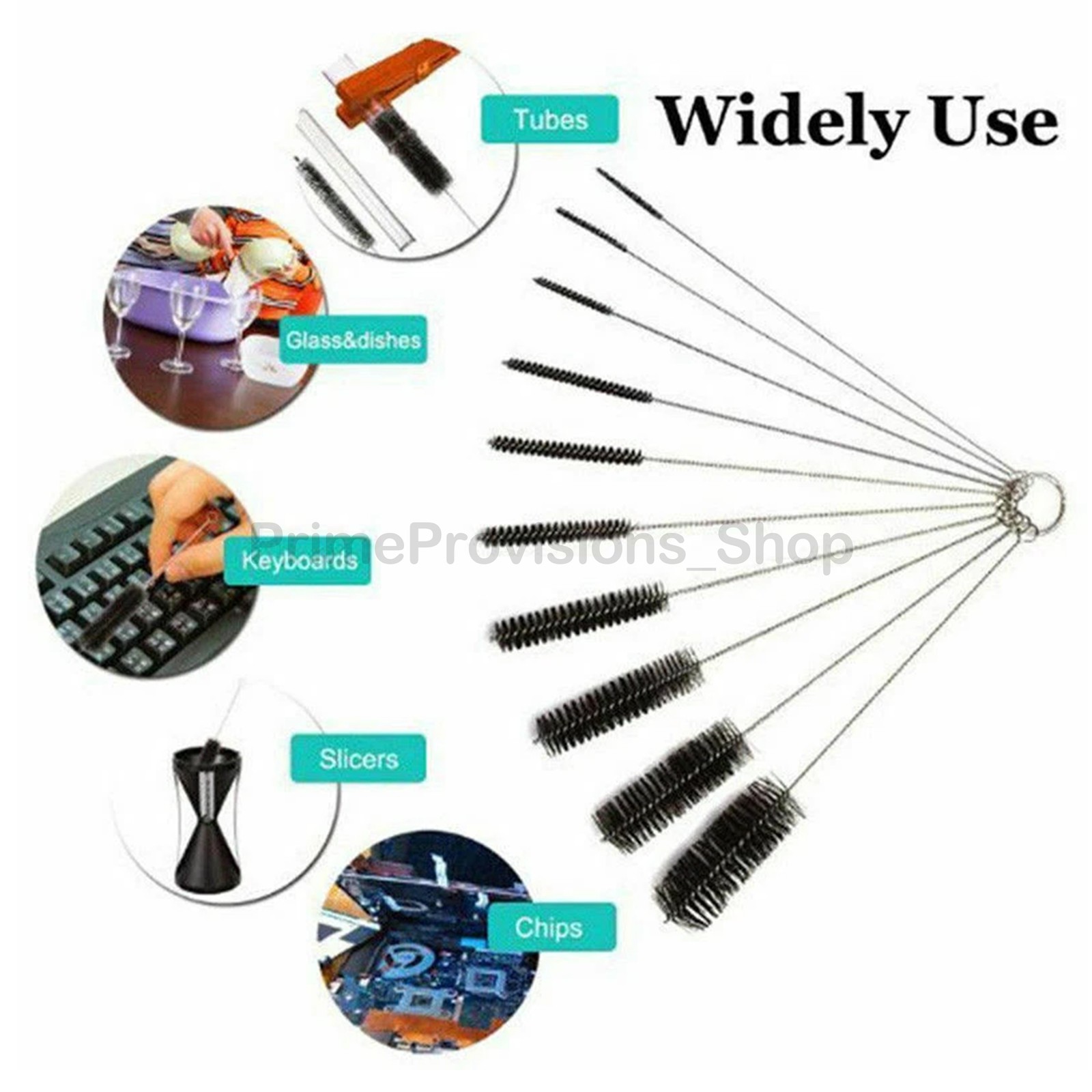 NEW 10PCS Set Nylon Small Straw Brush Cleaner Bottle Tube Pipe Long Cleaning US