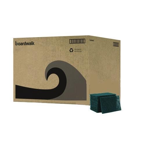 Boardwalk Heavy-Duty Scouring Pad, 6 x 9, Green, 15/Carton