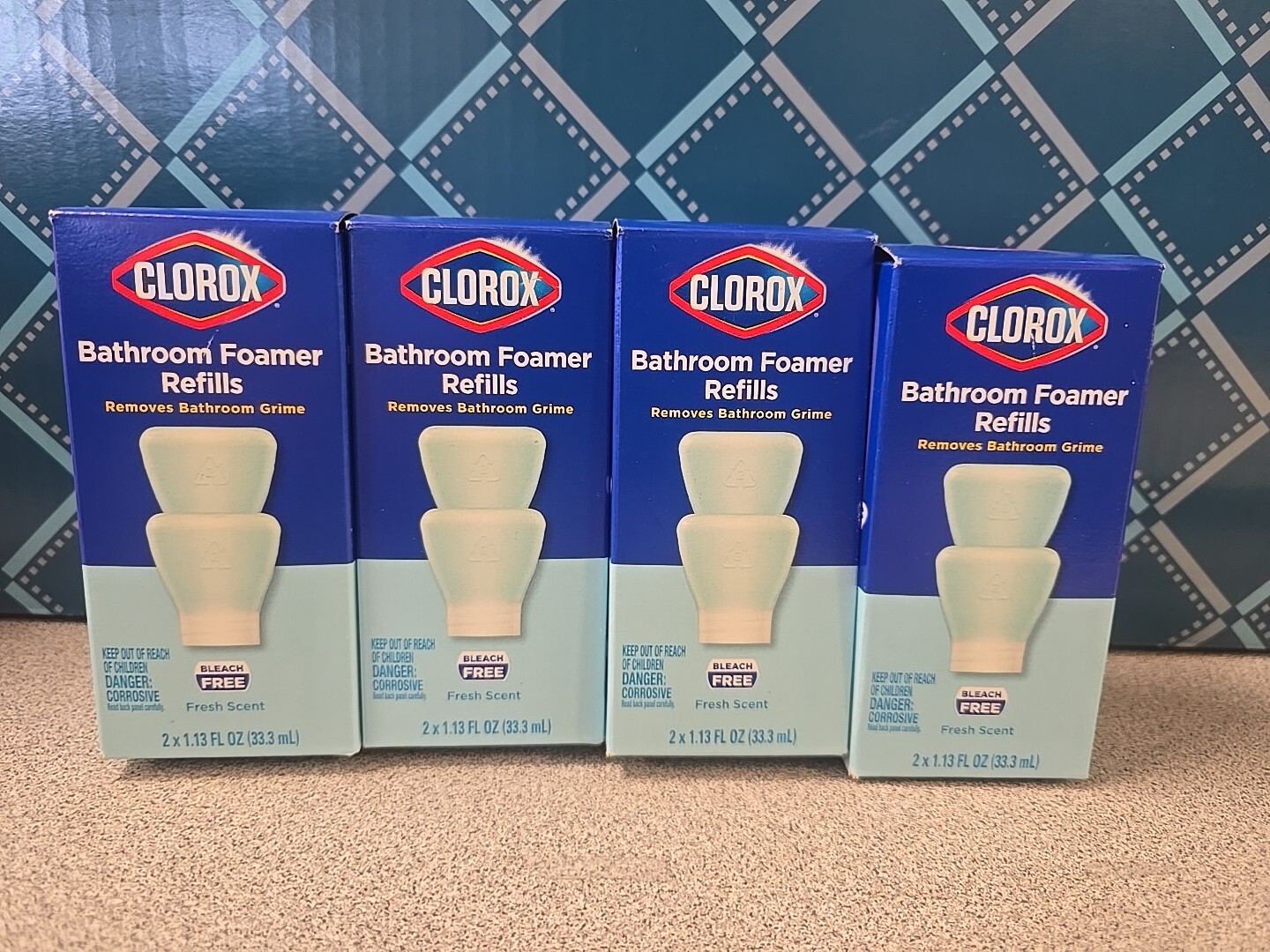 4 Boxes CLOROX BATHROOM FOAMER REFILLS 8 Total Refills FRESH SCENT NIB
