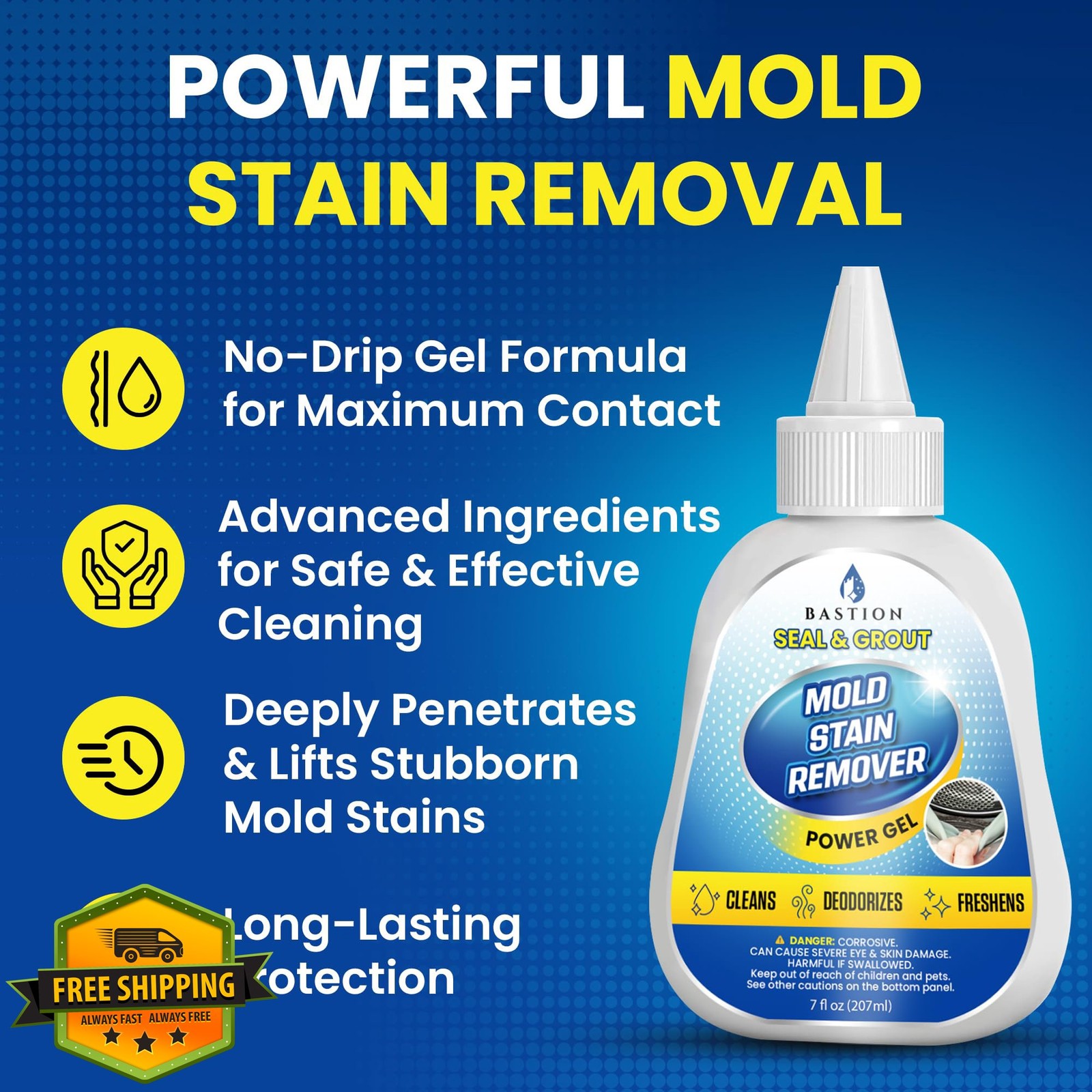 Bastion Mold Stain Remover Gel Cleaner 7 fl oz