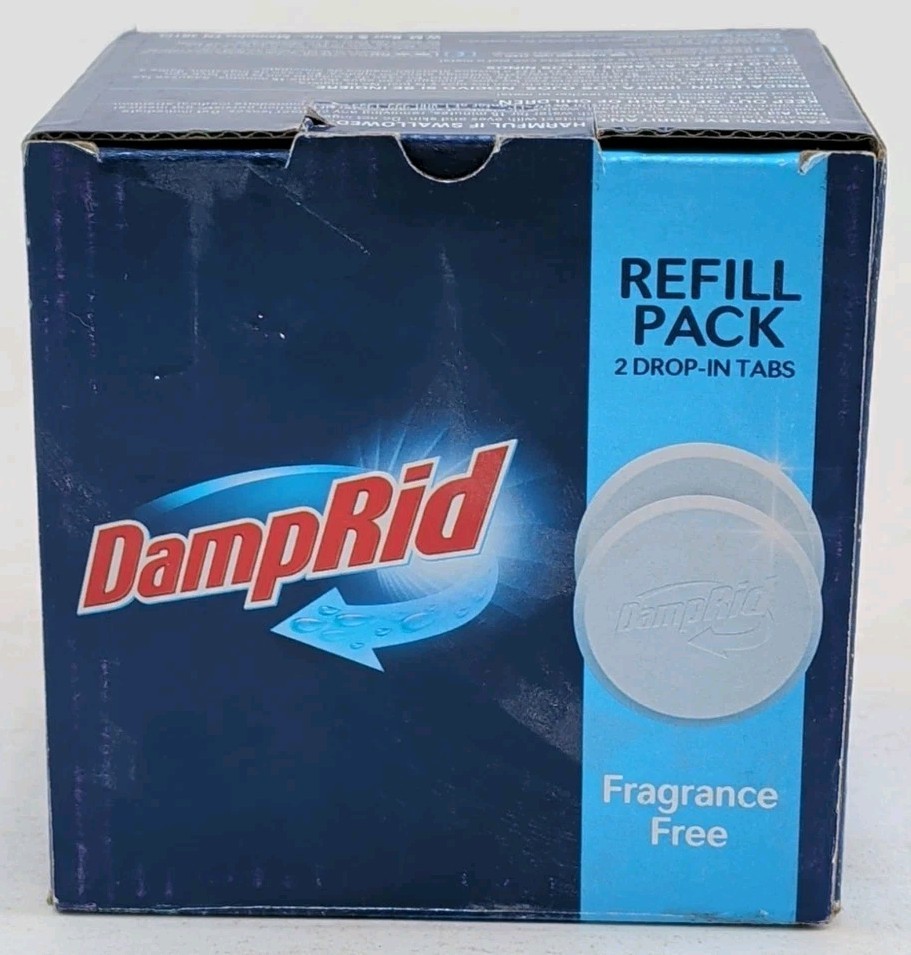 DampRid Fragrance Free Drop-In Moisture Absorbing Tab Refill, 2 pack (FG97FF)