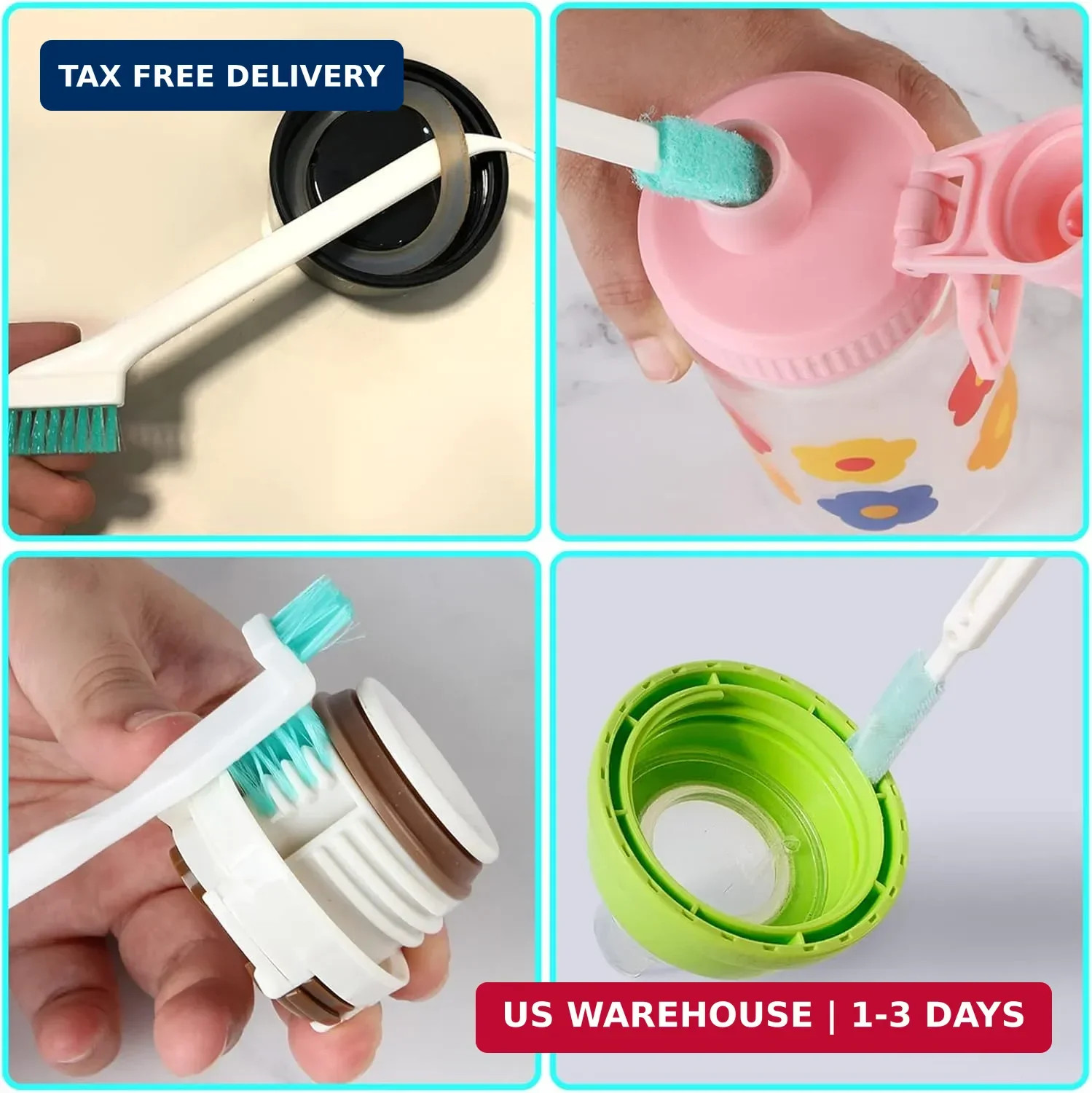 Small Household Cleaning Brushes by ELEMGULY,18 Pcs Crevice Brush for Hole, Gap,