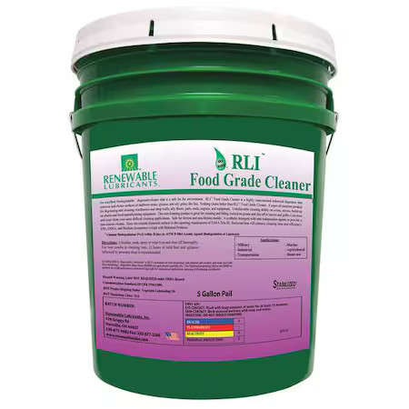 Renewable Lubricants 87814 Food Grade Cleaner, Pail, 5 Gal, Fresh