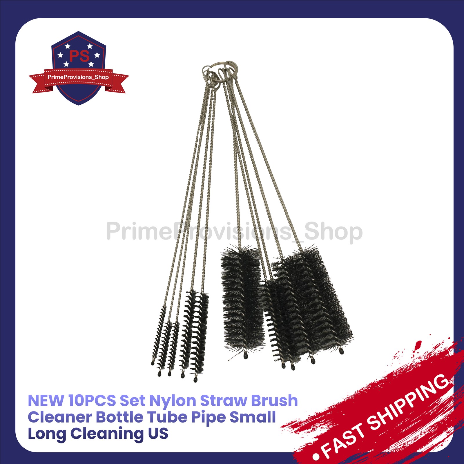 NEW 10PCS Set Nylon Small Straw Brush Cleaner Bottle Tube Pipe Long Cleaning US