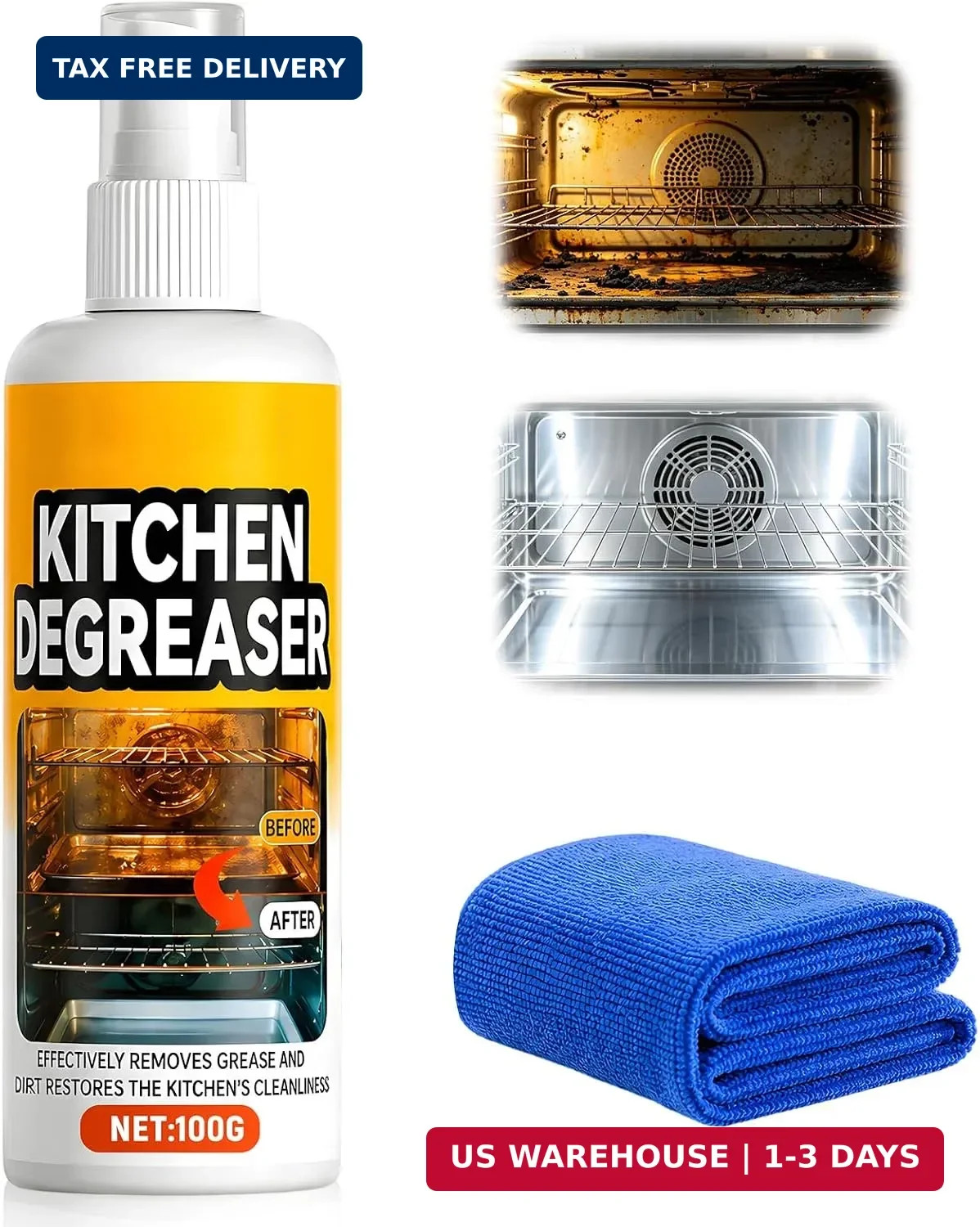 Kitchen Degreaser Spray, BBQ Grill Cleaner Spray, Heavy Duty Degreaser Spray For