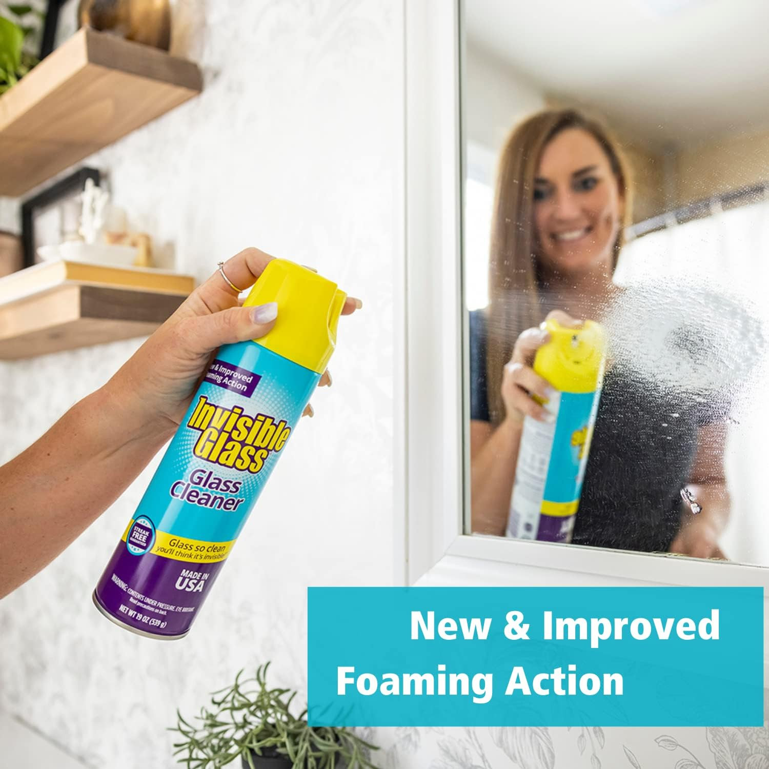 Invisible Glass 91160-6PK Premium Glass and Window Cleaner Aerosol Can Leaves Gl