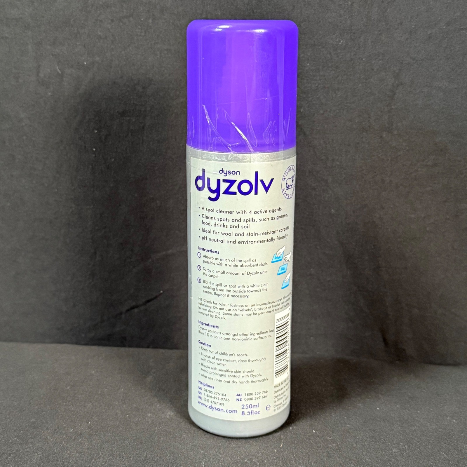Dyson DyZolv Spot Cleaner for Carpets and Rugs 250ml 8.5oz