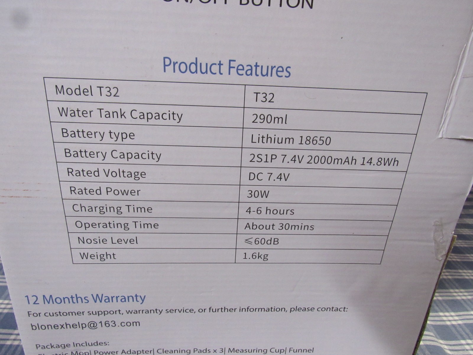 Blonex Cordless Electric Spin Floor Mop with LED (Store Display) FREE SHIPPING.