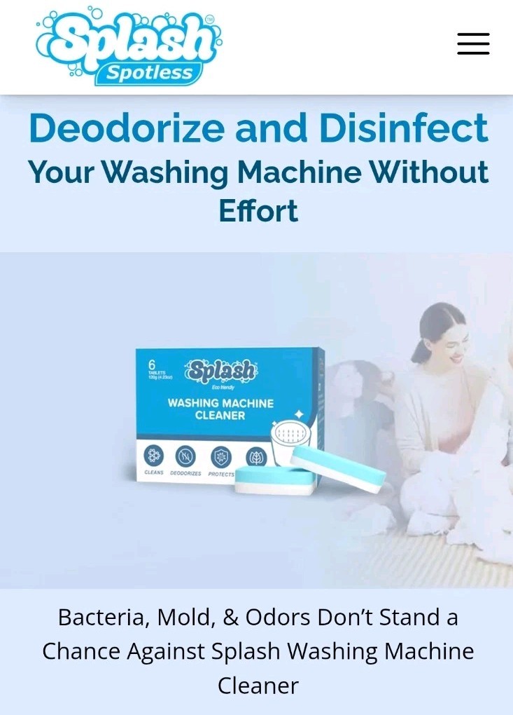 Splash Eco-Friendly Washing Machine Cleaner for HE Front Load & Top Load Washers