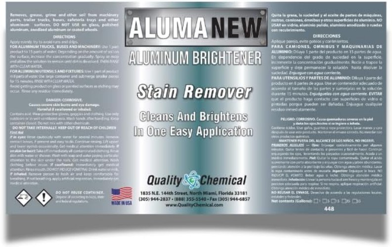 Aluminum Brightener/Stain Remover/Cleaner & Restorer / 1 Gallon 128 FL Oz