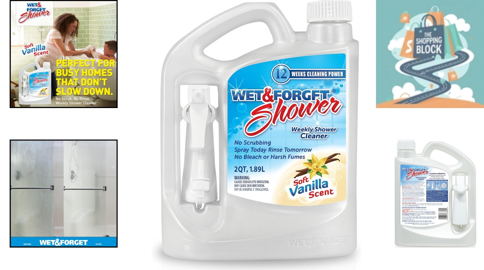 Wet and Forget Shower Cleaner 64oz Vanilla No-Scrub Formula
