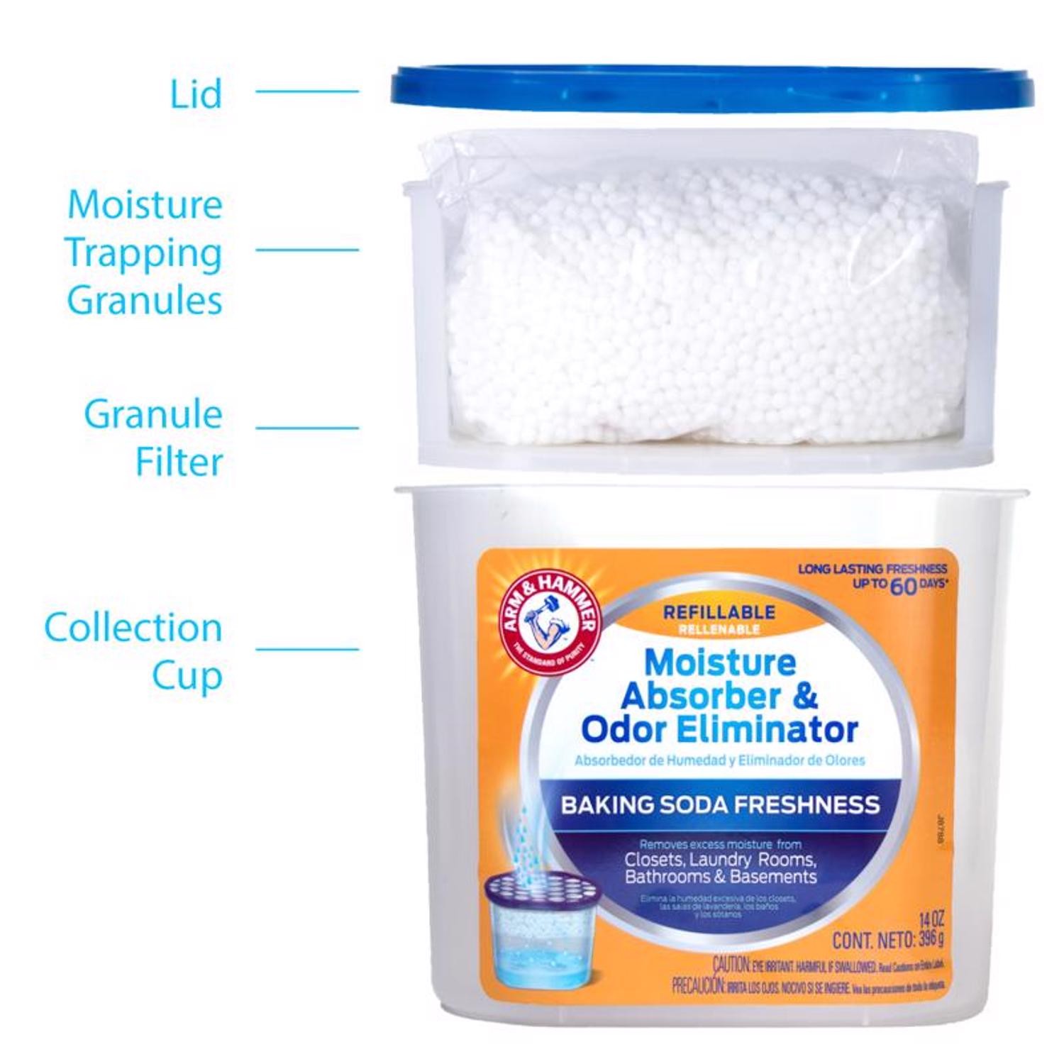 Arm & Hammer No Scent Moisture Absorber And Odor Eliminator 14 Oz. (Pack Of 6)