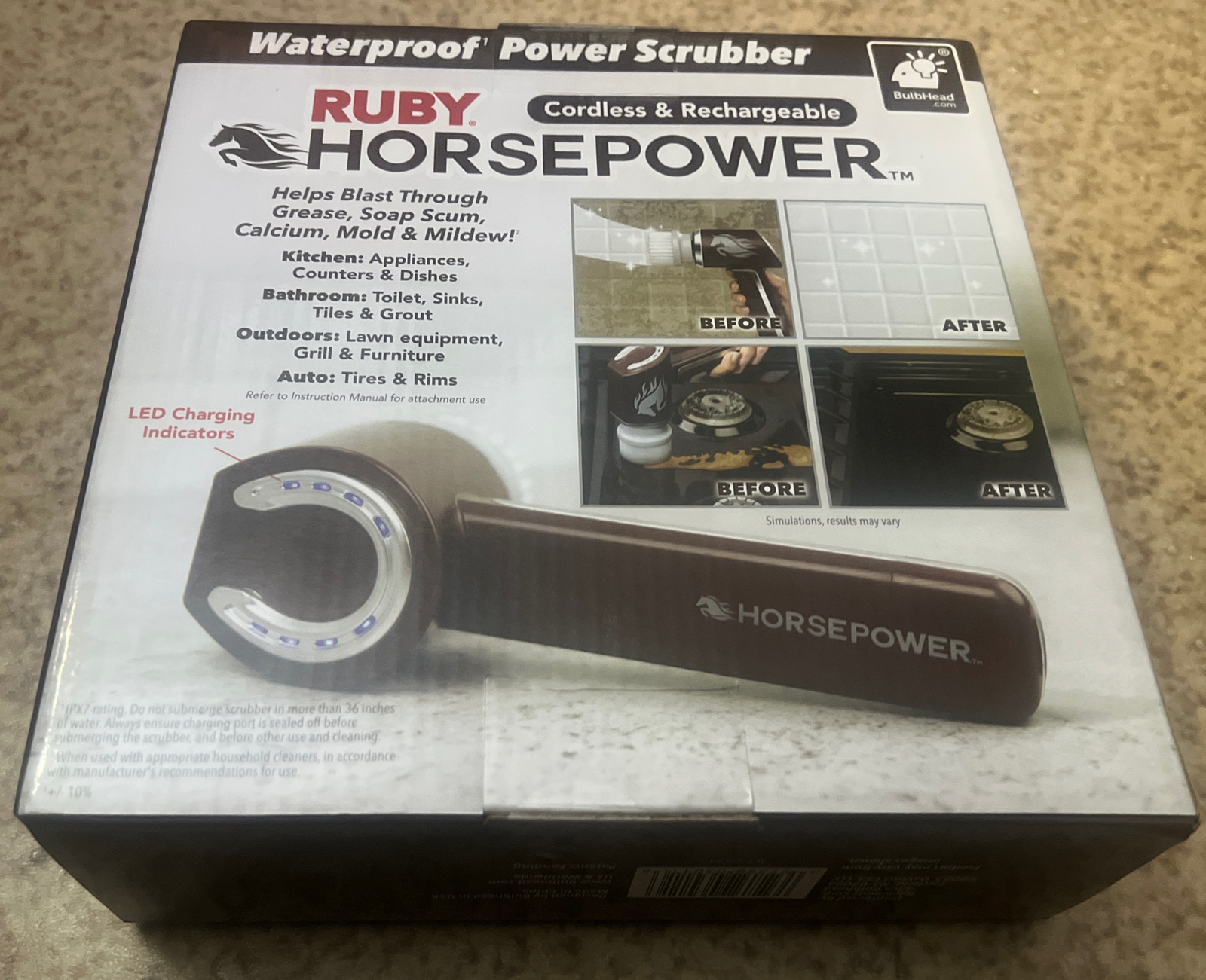 Ruby Horsepower Handheld Cordless Rechargeable Spinning Power Scrubber BRAND NEW
