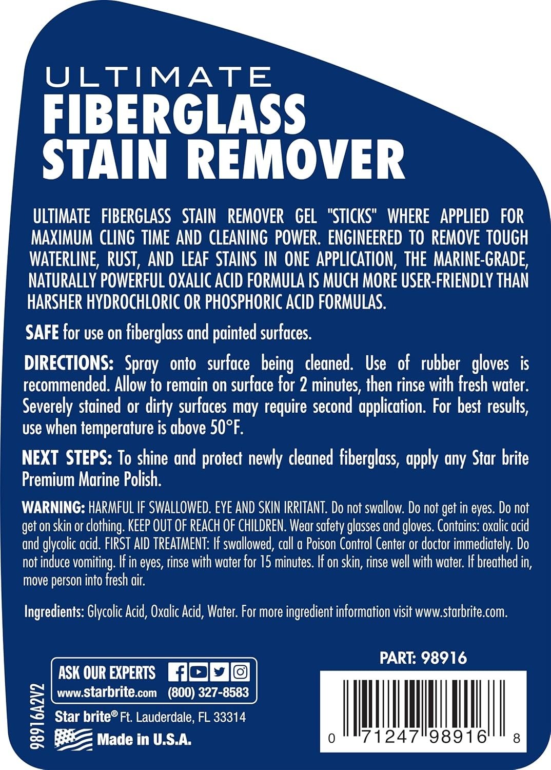 Easy-to-Use Gel Spray – Ultimate Stain Remover for Fiberglass & Painted Surfaces