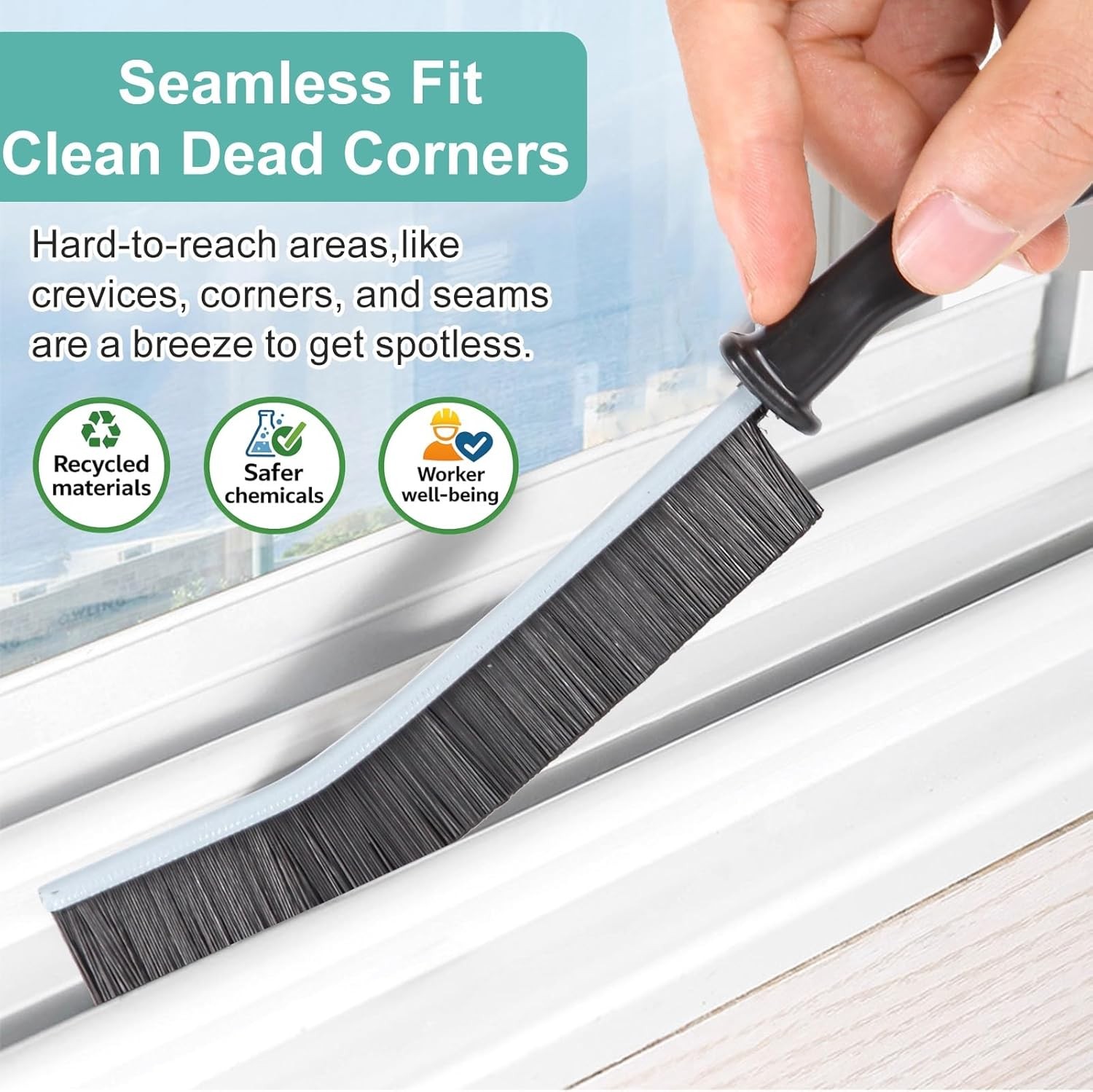 Hard Bristle Crevice Cleaning Brush Set Tile Grout Gap Scrubber 3pc