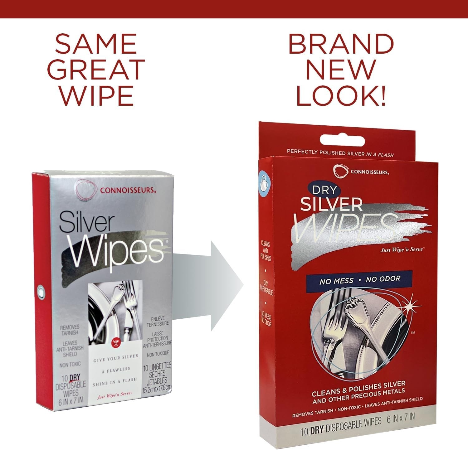 Connoisseurs Silver Cleaner Wipes – 10 Pack for Jewelry & Tableware – Easy Ta…