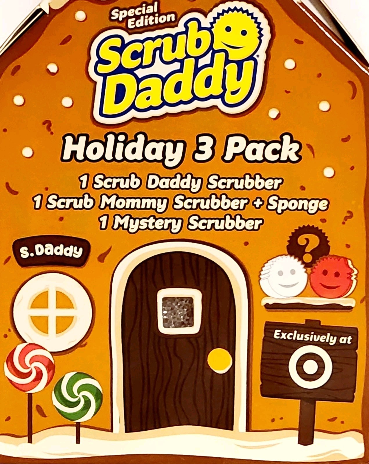 Scrub Daddy + Mommy Scrubber + Holiday Mystery Scrubber, 3 Pack, Special Edition