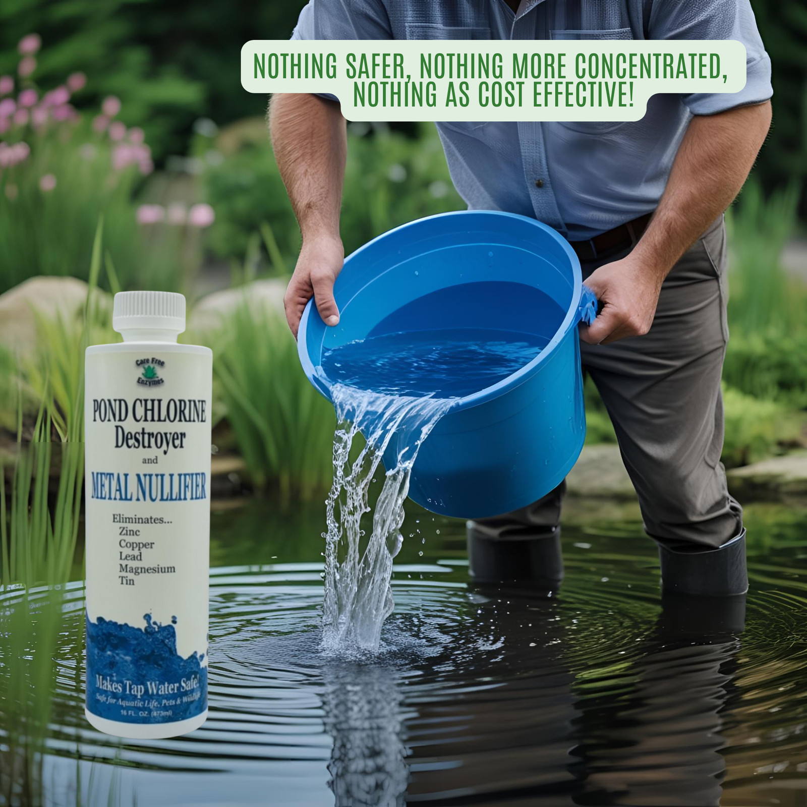 Pond Water Dechlorinator & Conditioner | Instantly Removes Chlorine & Heavy Meta