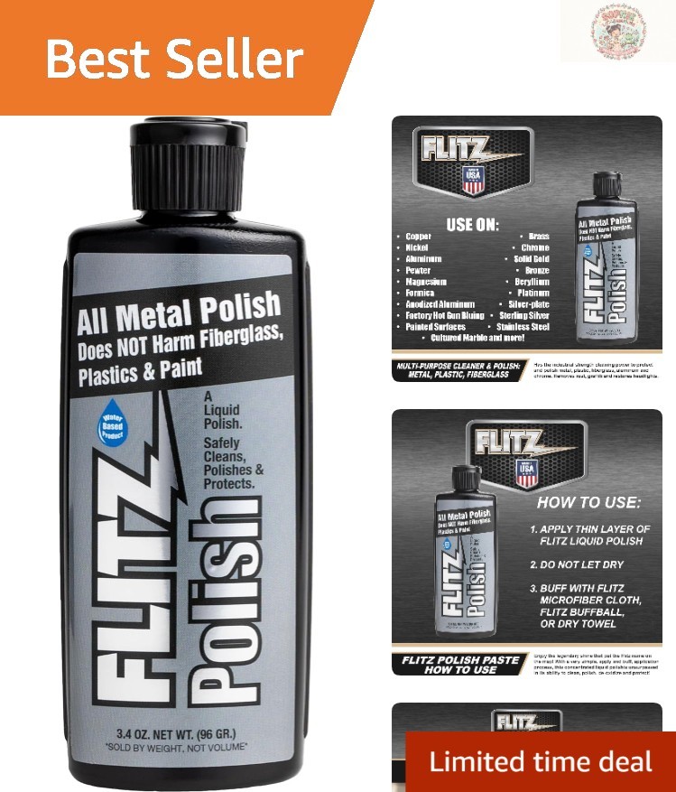 Multi-Purpose Metal Polish – 3.4oz Non-Abrasive Tarnish Remover for All Metals
