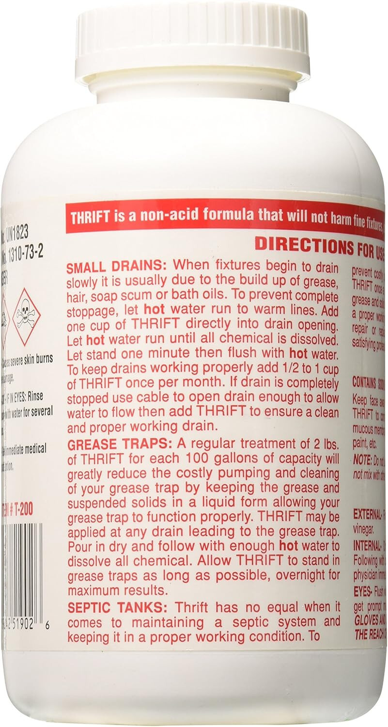 Thrift Marketing GIDDS-TY-0400879 Drain Cleaner 2 lb , White (3-Pack)