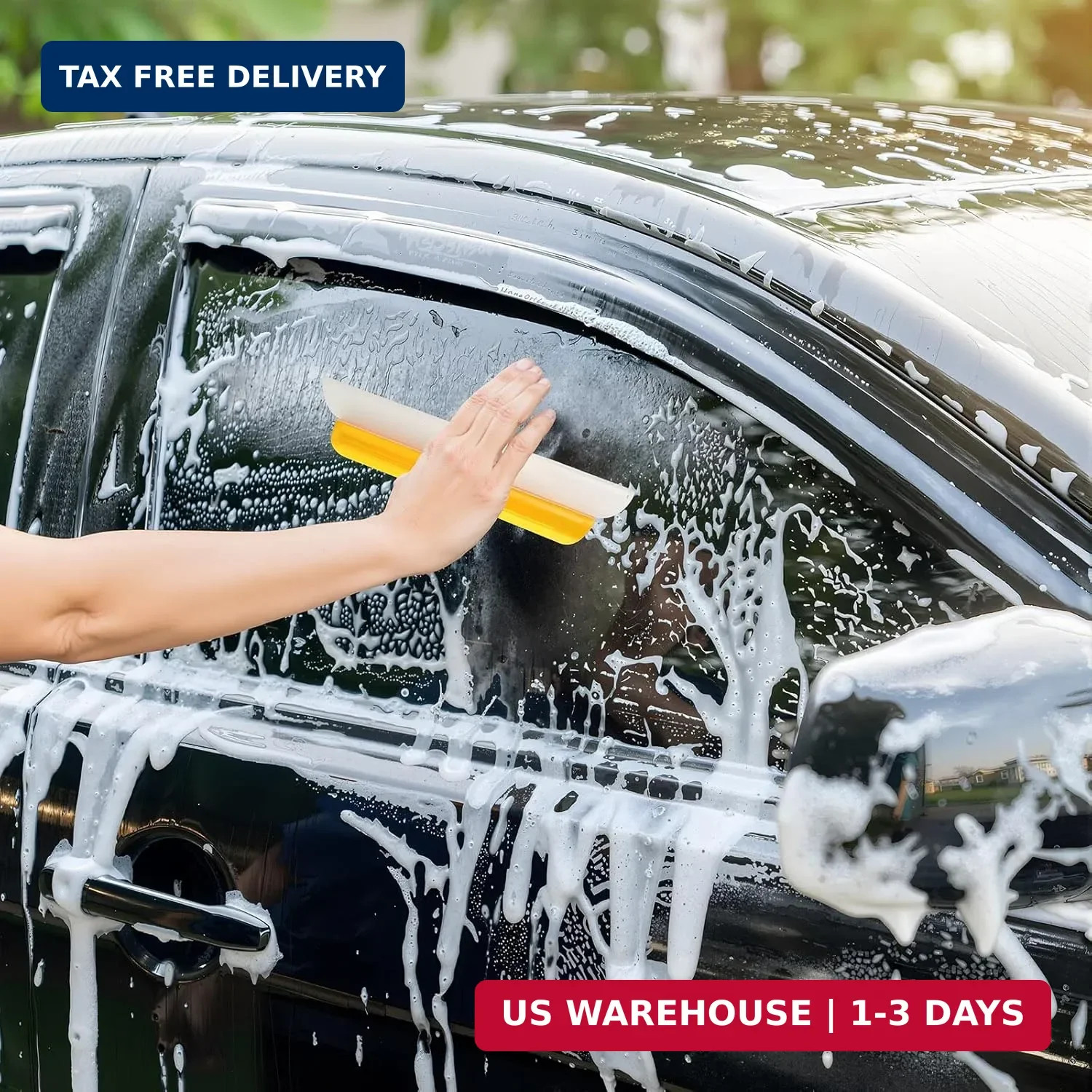 2 Pack 14 Inch Car Drying Squeegee Yellow Longer Silicone Water Squeegee Window