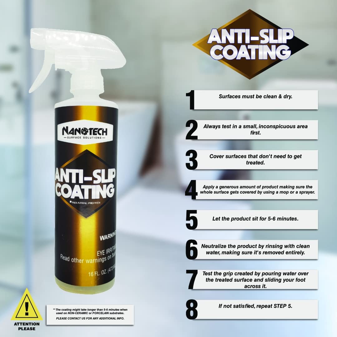 Nanotech Surface Solutions Anti-Slip Coating – Increases Friction Coefficient- R