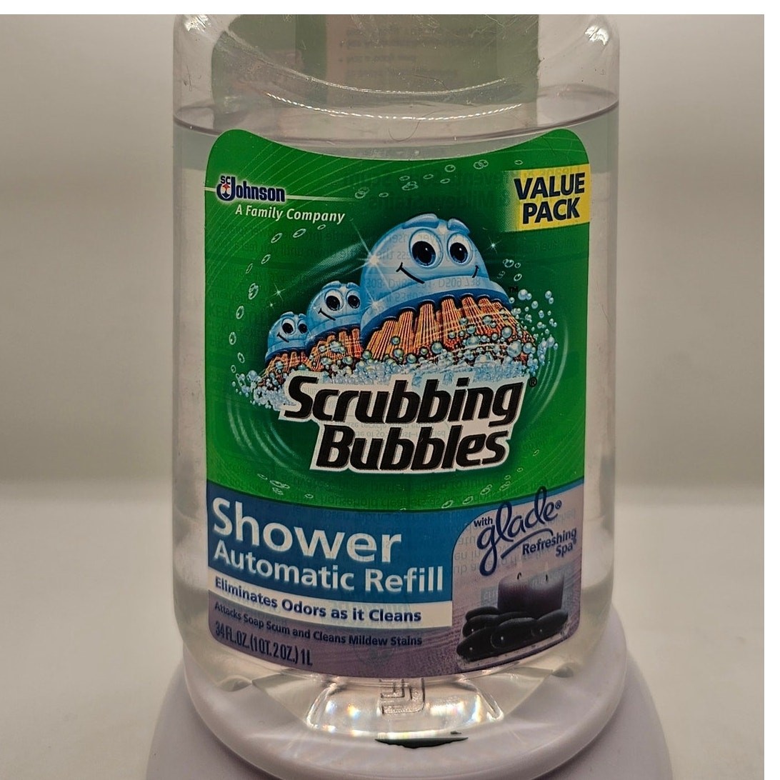 USED Scrubbing Bubbles Automatic Shower Cleaner Refill Glade Refreshing 34oz HTF
