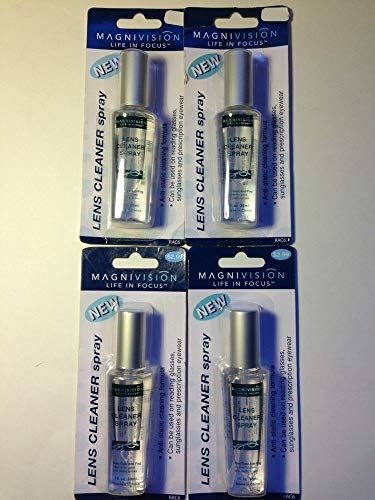 4 IN LOT- MAGNIVISION EYE GLASS CLEANER SPRAY 1 oz/ea GLASS+PLASTIC NIP