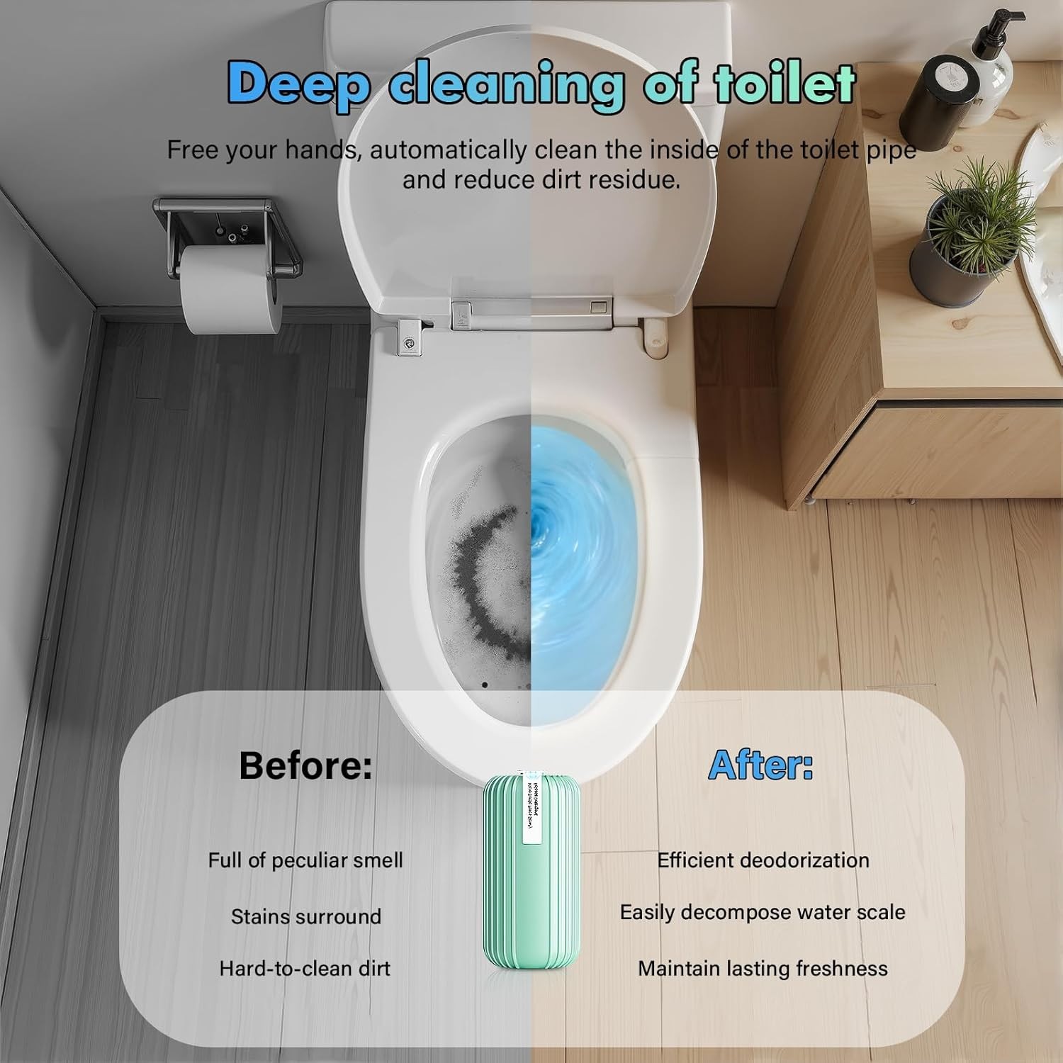 Non-Toxic Toilet Cleaning Solution – Fresh Scent, Safe for All Toilets, 2 Pack