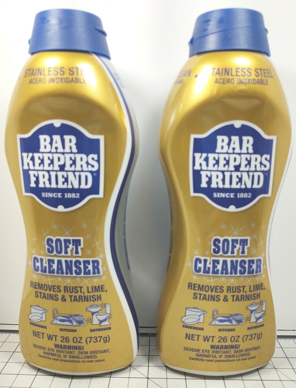 2X Bar Keepers Friend Soft Cleanser 26oz Removes, Rust, Lime, Stains & Tarnish.
