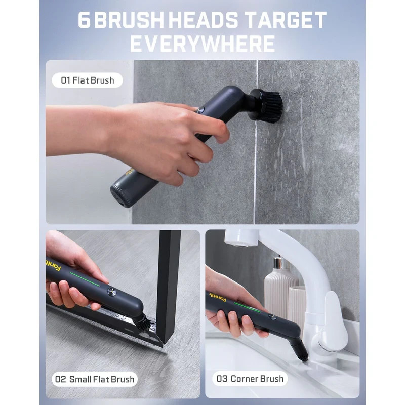 Fanttik G9 Nano Electric Spin Scrubber 6 Replaceable Brush Heads Waterproof