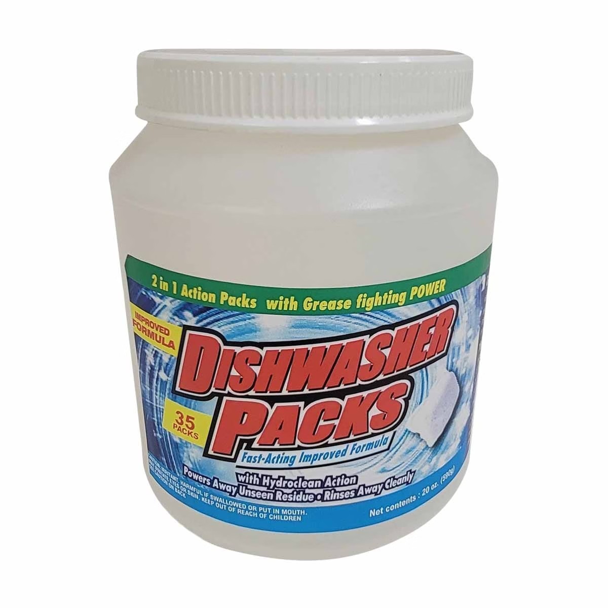 Dishwasher Soap 35 Pods Hydroclean Action 2 In 1 Action Packs
