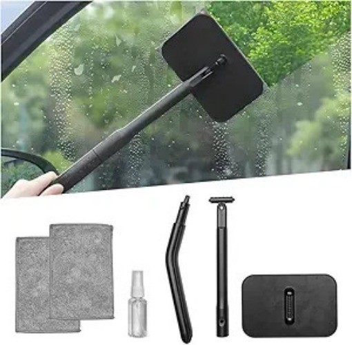 Car Windshield Cleaning Tool, Vehicle Window Cleaner with Extend Color: 4 Pads