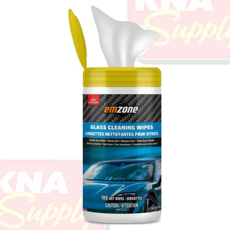 Emzone Car Glass Wipes, Auto Glass Cleaner for Film and Grime, 100 Count