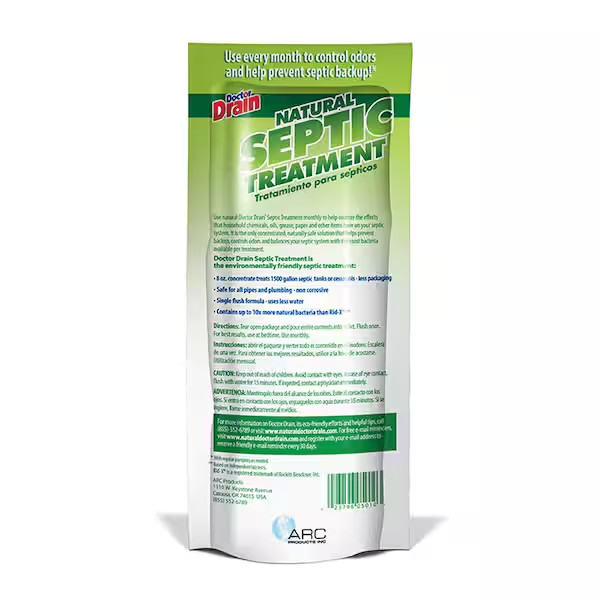 Doctor Drain Septic Tank Treatment for Toilets Sinks and Drains 8 oz.