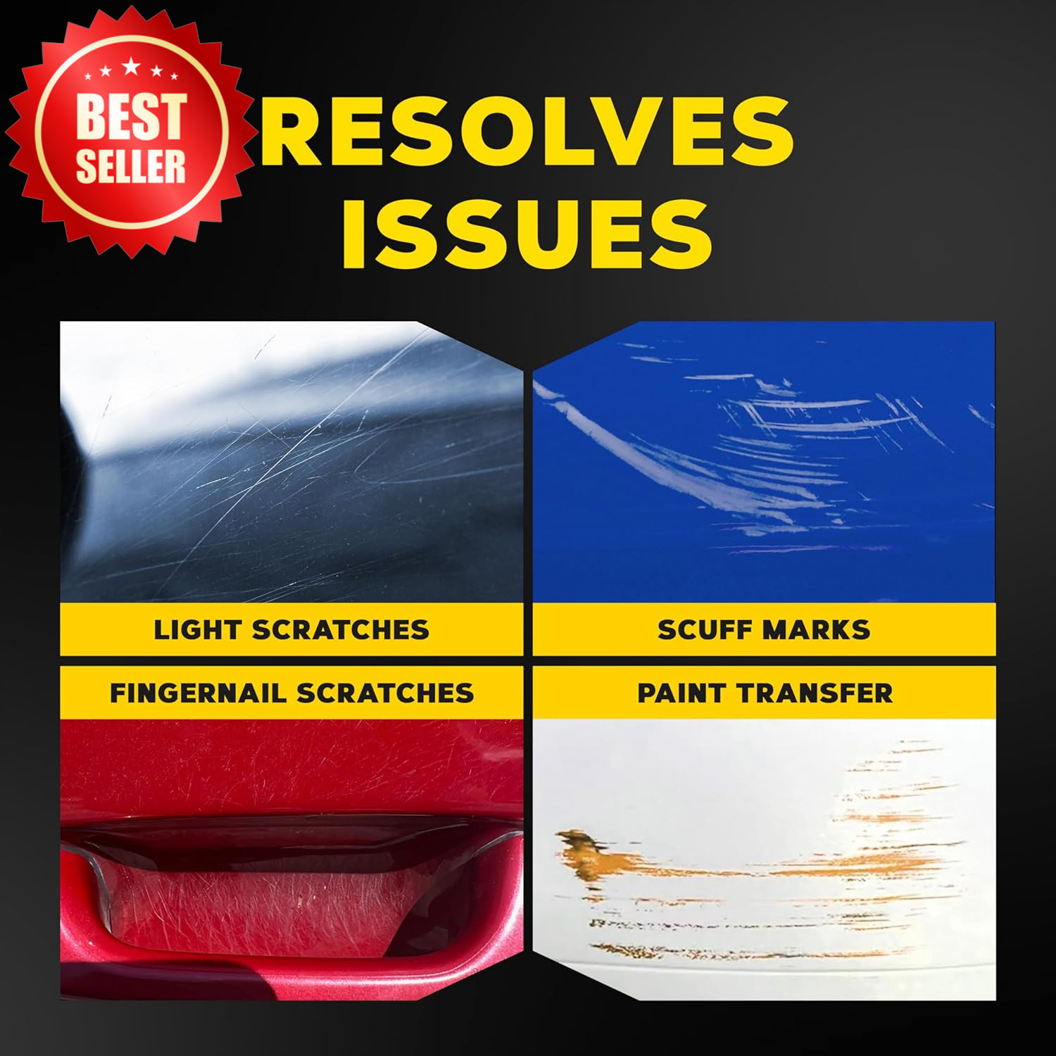 4 PC Car Scratch Remover Kit Surface Blemish Repair Drill Pad Towel US