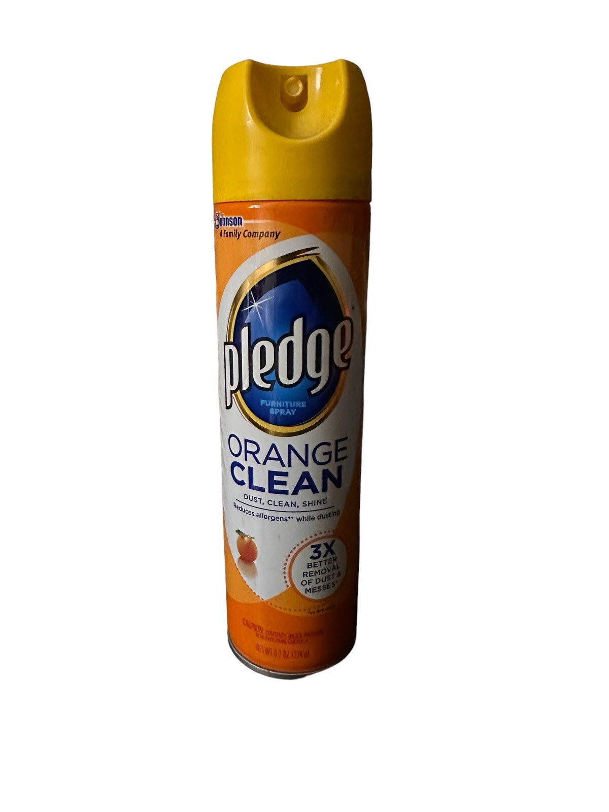 PLEDGE Orange Clean Furniture Spray Reduces Allergen Dust Clean Shine 9.7 oz 3CT