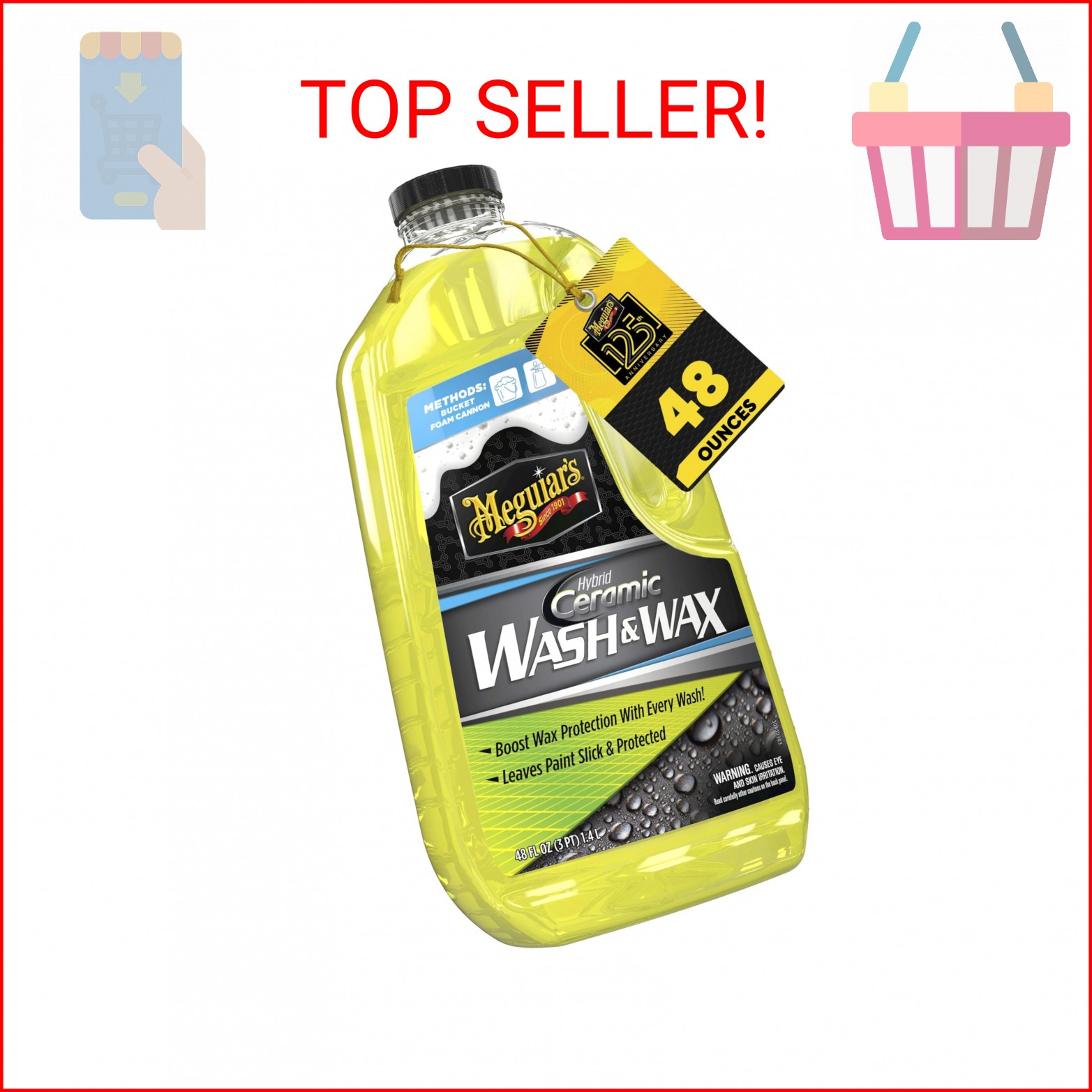 Meguiar’s Hybrid Ceramic Wash & Wax – Sophisticated Car Wash Gently Cleans and A