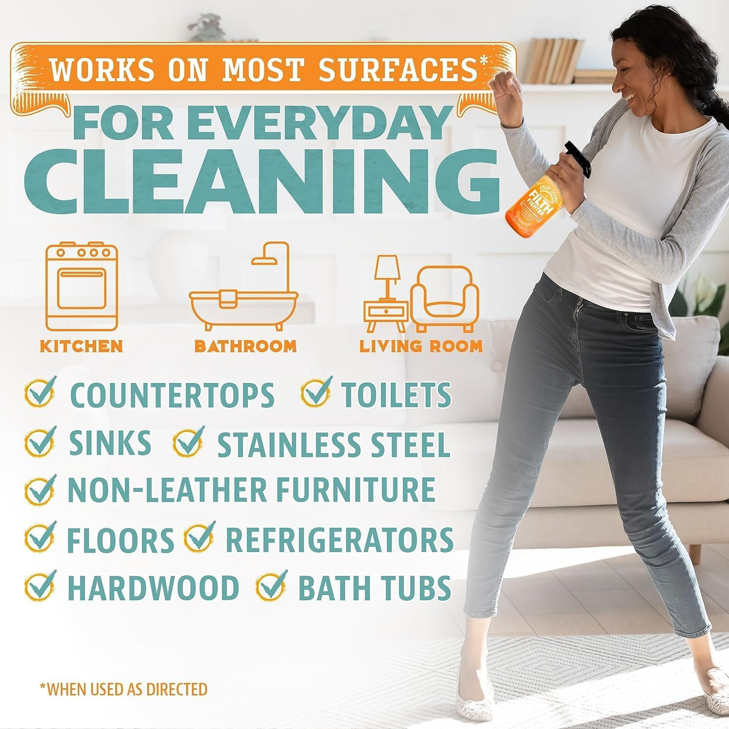 Citrus Multipurpose Cleaner Spray for Kitchen and Bathroom – 24 Oz – Value 2 Pac