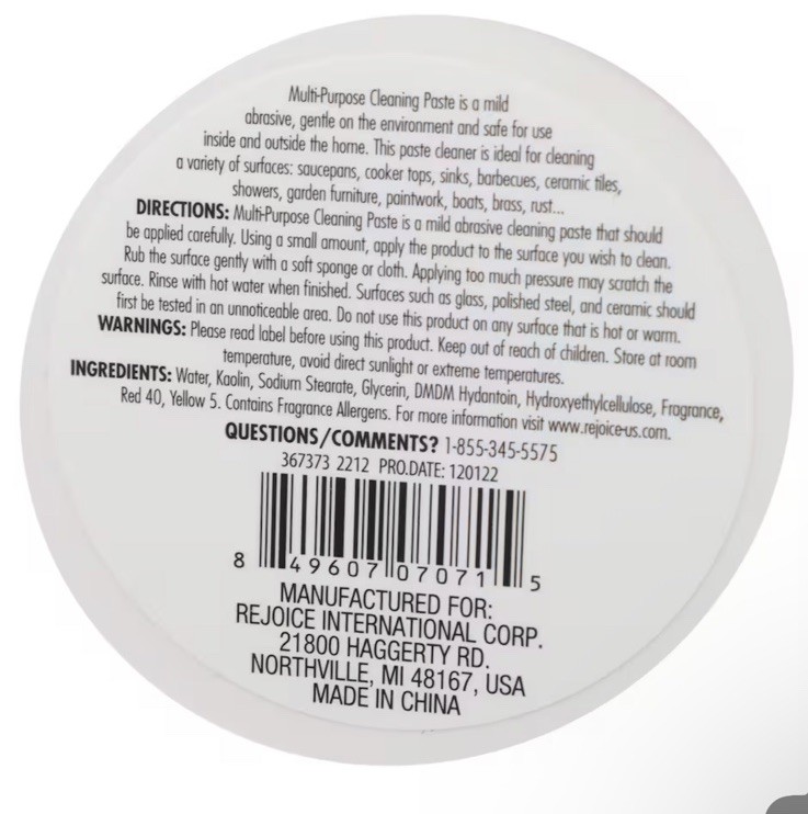 Multi-Purpose Cleaning Paste Home Kitchen Bathroom Laundry Supplies 7oz (1 Pack)