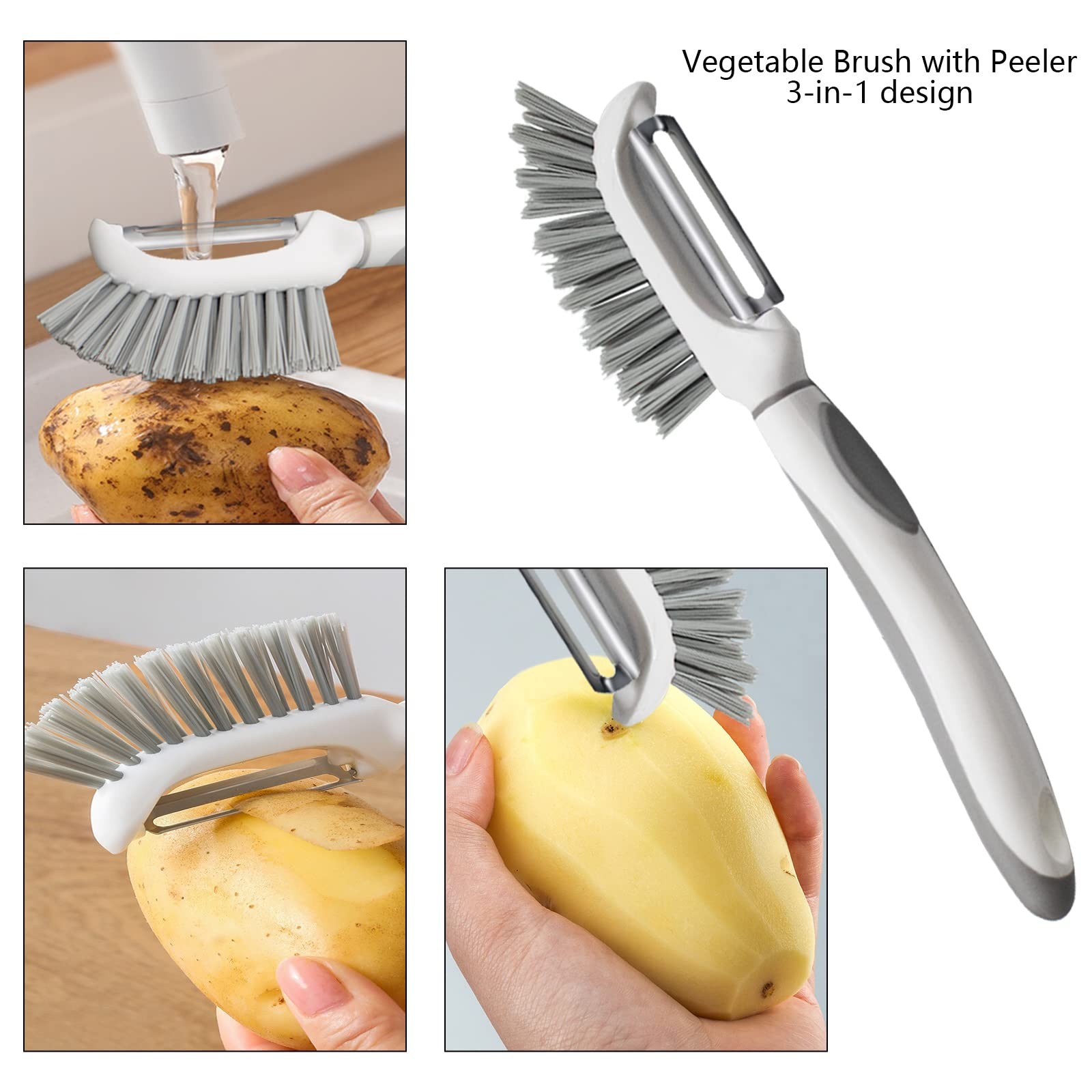 Flexible Vegetable Brush Fruit and Vegetable Brushes Vegetable/Fruit Peeler wit