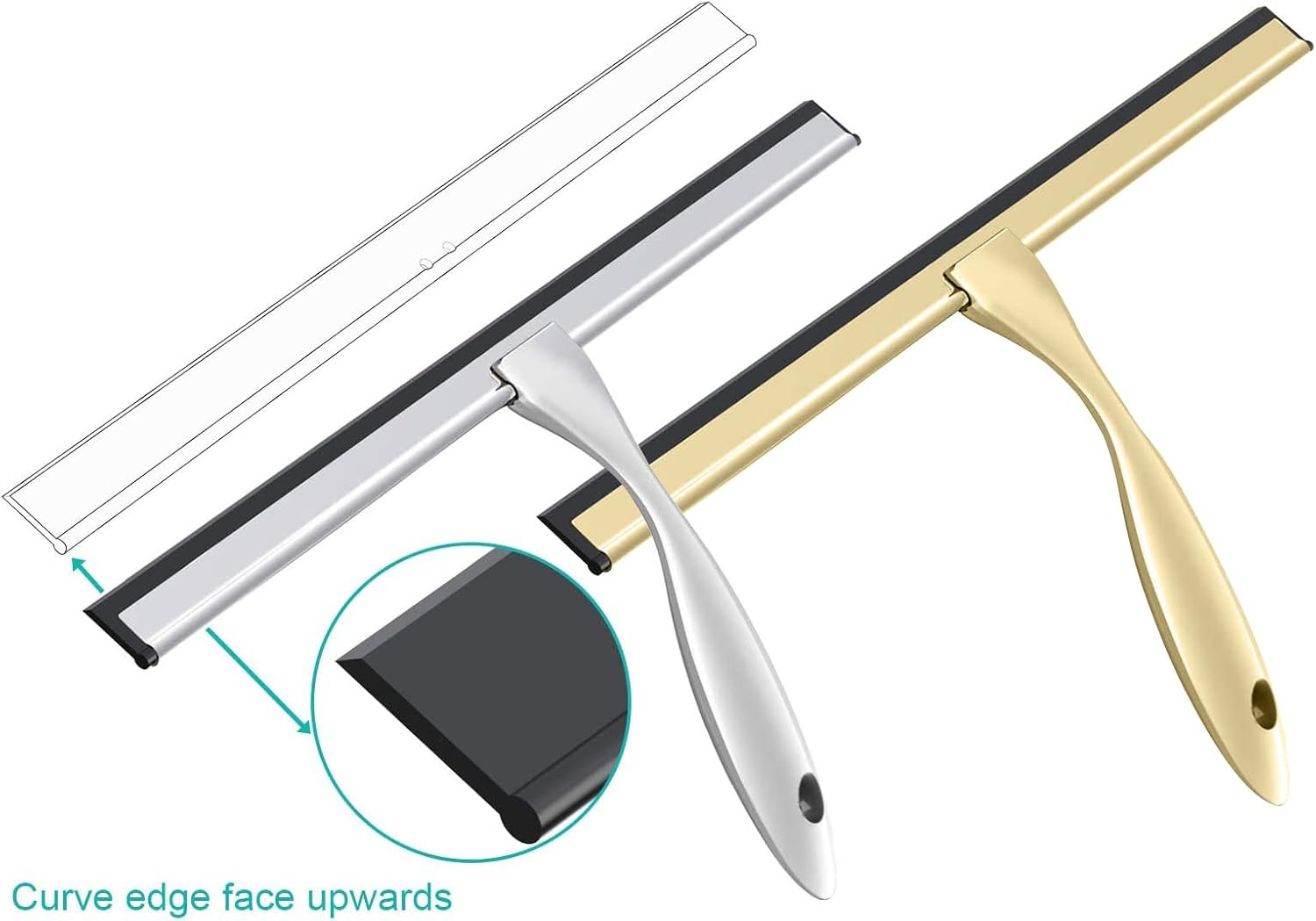 Standard Shower Glass Doors Squeegee Replacement Silicone Rubber Blade 10 inch 2