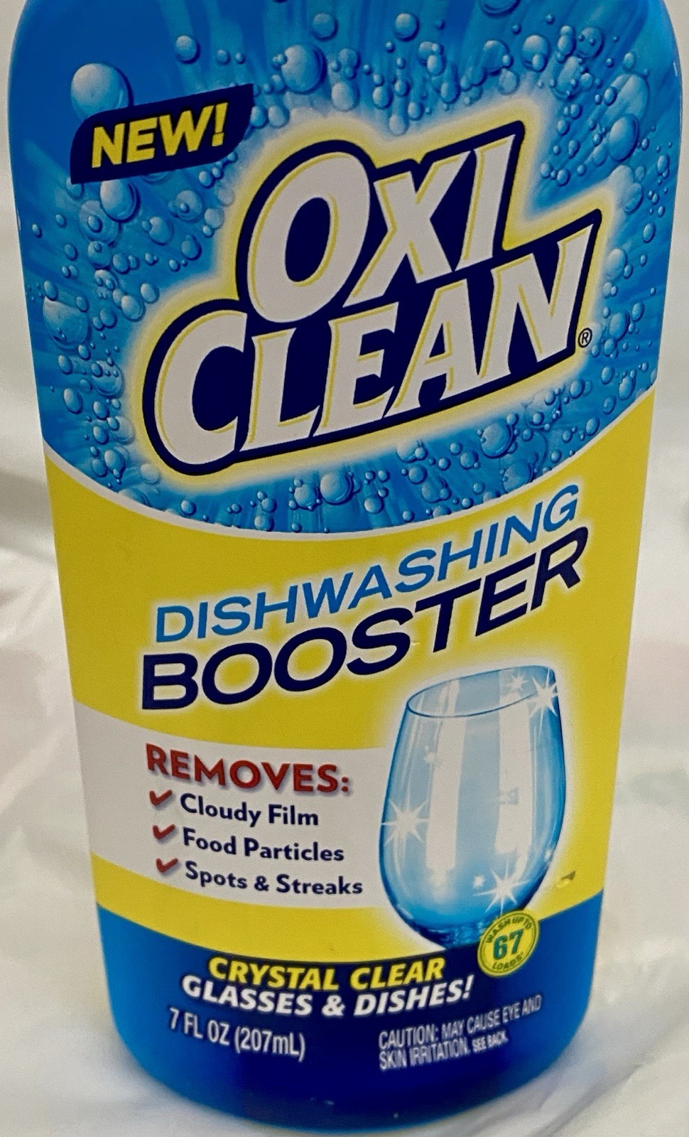 Oxi Clean Triple Action Booster Crystal Clear Rinse Dishes 7oz 67 Loads New!