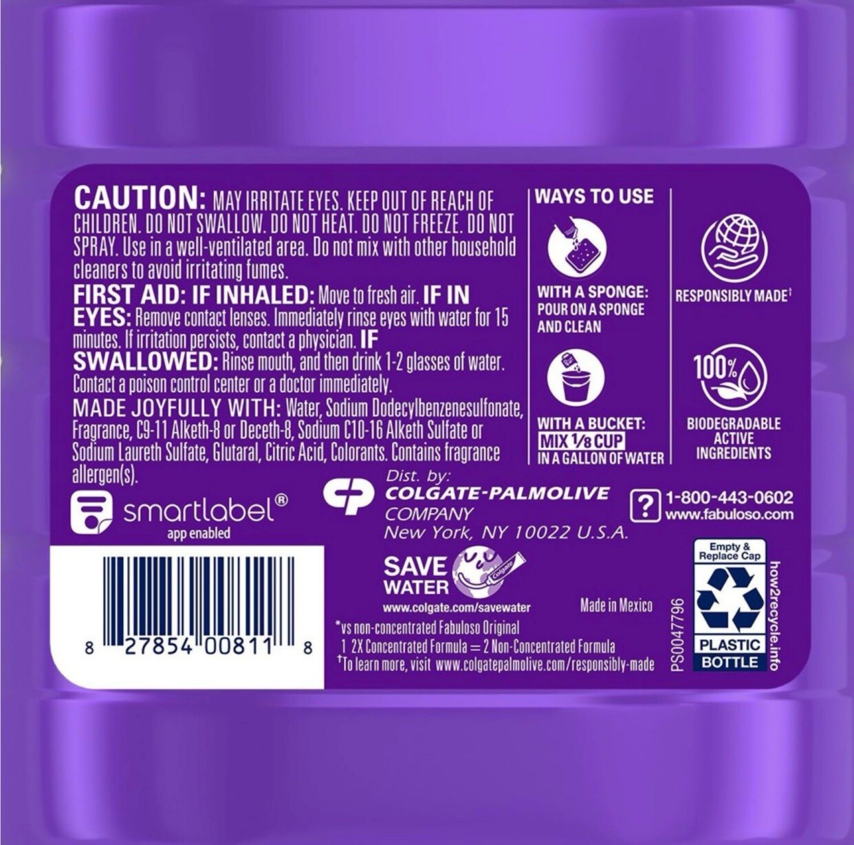 Fabuloso Multi-Purpose Cleaner, 2X Concentrated Formula, Lavender Scent, 210 oz.