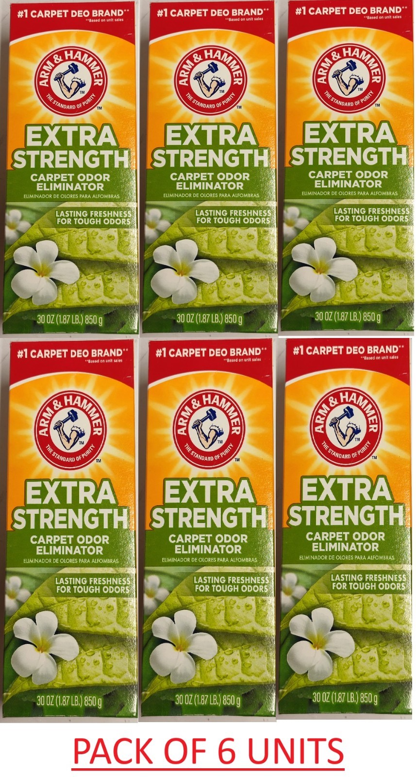 Arm & Hammer Extra Strength Carpet Odor Eliminator 30 oz. / (Pack of 6 units)