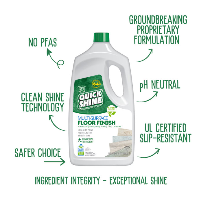 Quick Shine Multi-Surface Floor Finish PFAS-Free Polish 64 fl oz 4-Pack